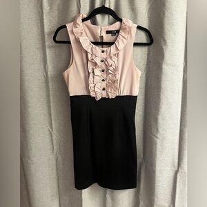Forever 21 Blush and Black Ruffle Sheath Dress